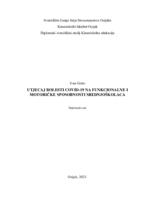 Utjecaj COVID-19 bolesti na razinu razvoja motoričkih i funkcionalnih sposobnosti učenika srednjoškolske dobi